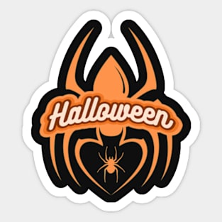 Halloween Groovy Spiders Orange Hoodie Sticker